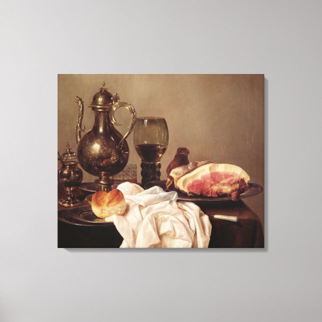 Breakfast Still Life (oil on panel) Canvas Print (Front)