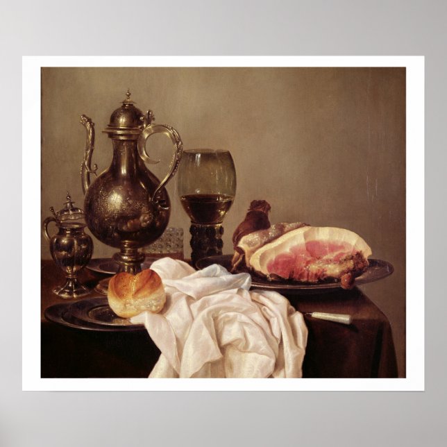 Breakfast Still Life (oil on panel) Poster (Front)