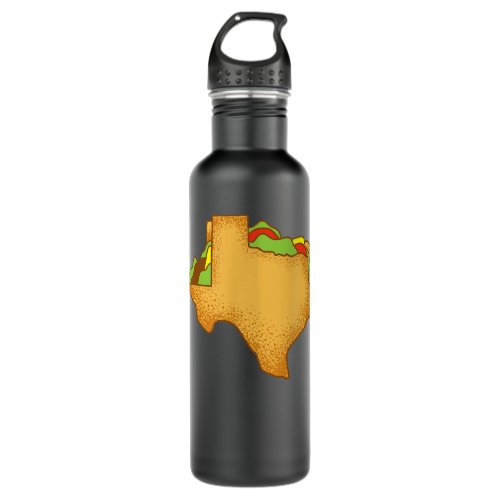 Breakfast Tacos Map Design for Texas Food Lovers  Stainless Steel Water Bottle
