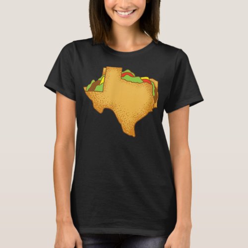 Breakfast Tacos Map Design for Texas Food Lovers  T_Shirt