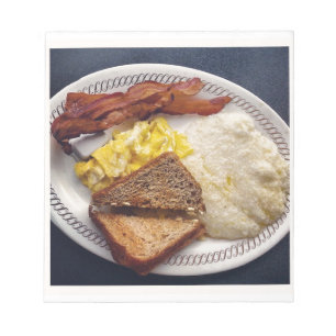 Breakfast Time - Bacon Eggs Toast Grits Notepad