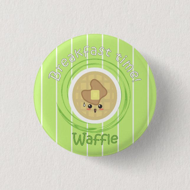 Breakfast Time - Waffle Pinback Button (Front)
