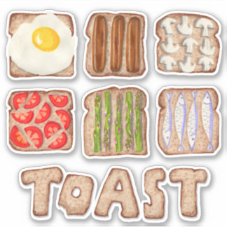 Breakfast Toast Custom-Cut Sticker