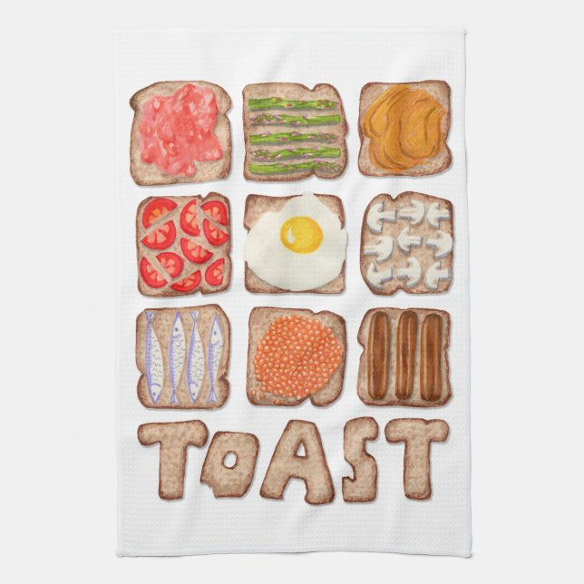 Breakfast Toast Kitchen Towels (Vertical)