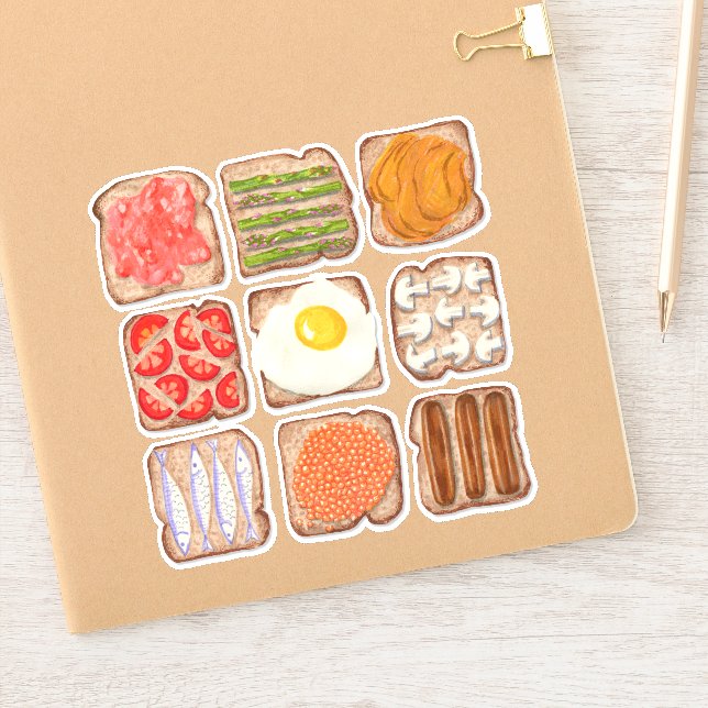Breakfast Toast Slices Custom-Cut Sticker (Notebook)