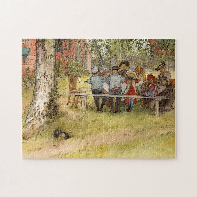 Breakfast under the Big Birch, 1895 by Larsson Jigsaw Puzzle (Horizontal)
