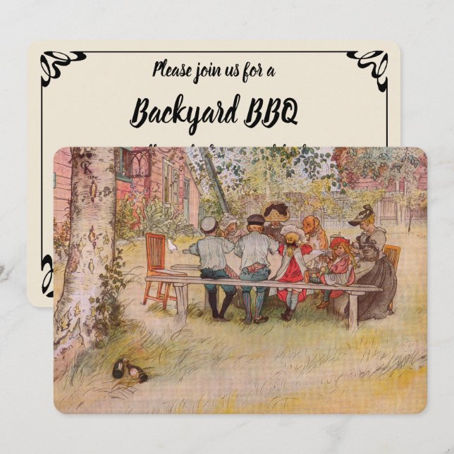 Breakfast Under the Big Birch BBQ Party Invitation (Front/Back)