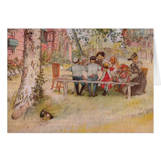 Breakfast Under the Big Birch by Carl Larsson Cards (Front Horizontal)