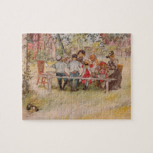 Breakfast Under the Big Birch by Carl Larsson Jigsaw Puzzle
