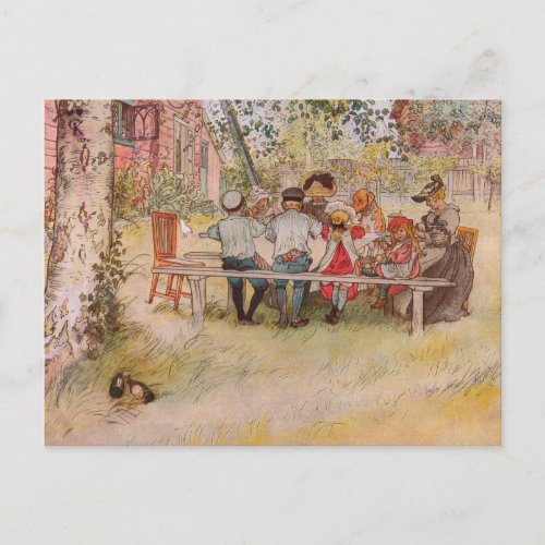 Breakfast Under the Big Birch by Carl Larsson Postcard