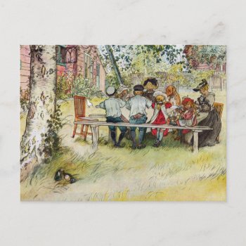 Breakfast Under The Big Birch By Carl Larsson Postcard by colorfulworld at Zazzle