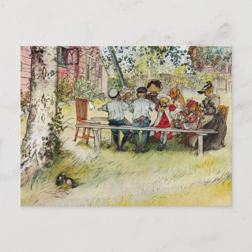 Breakfast under the Big Birch by Carl Larsson Postcard
