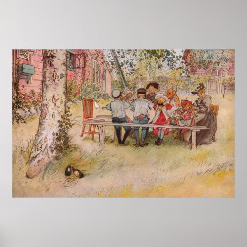 Breakfast Under the Big Birch by Carl Larsson Poster