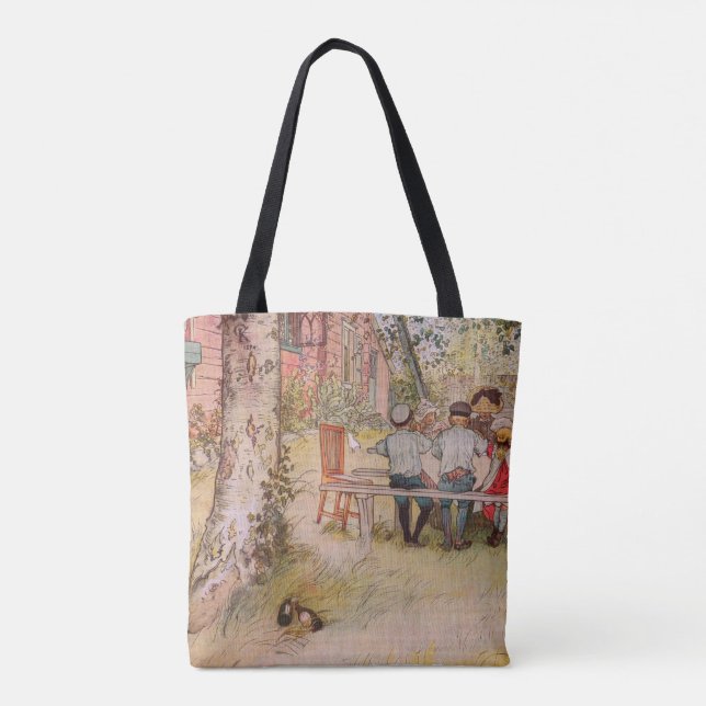 Breakfast Under the Big Birch by Carl Larsson Tote Bag (Back)