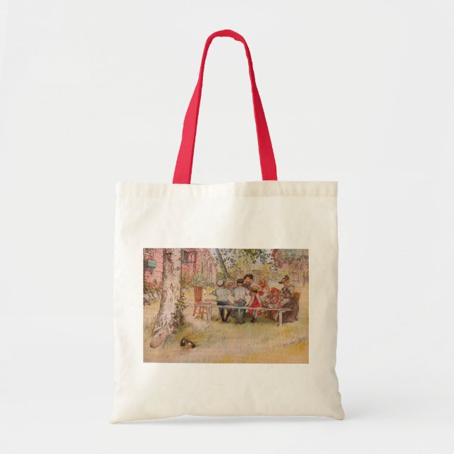Breakfast Under the Big Birch by Carl Larsson Tote Bag (Front)