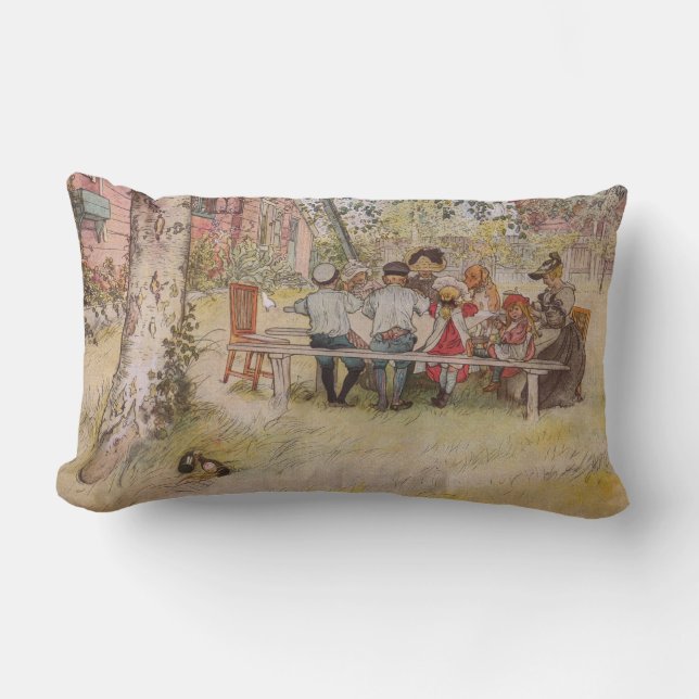 Breakfast Under the Big Birch Lumbar Pillow (Front)