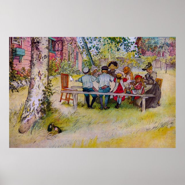 Breakfast Under The Birch - Carl Larsson Print (Front)