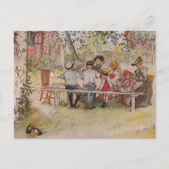 Breakfast under the Birch Tree Postcard (Front)