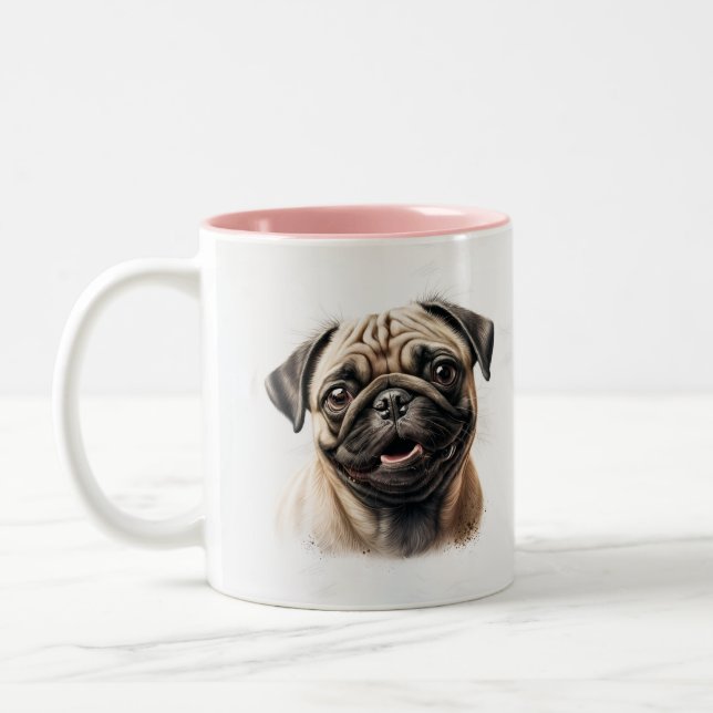 Breakfast Wine Funny Cute Quote Two-Tone  Two-Tone Coffee Mug (Left)