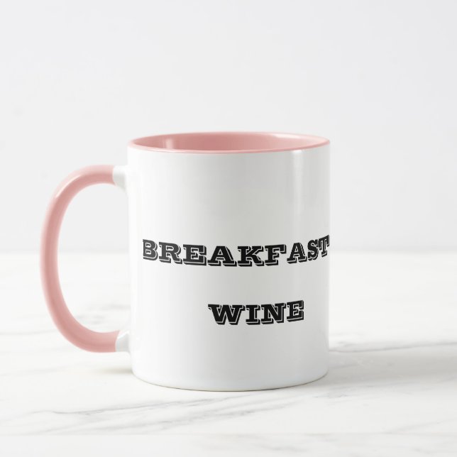 Breakfast wine funny cute Trendy cute two tone mug (Left)