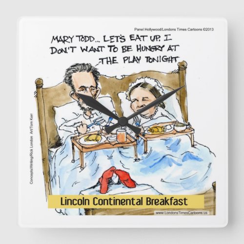 Breakfast With Lincoln Funny Wall Clock