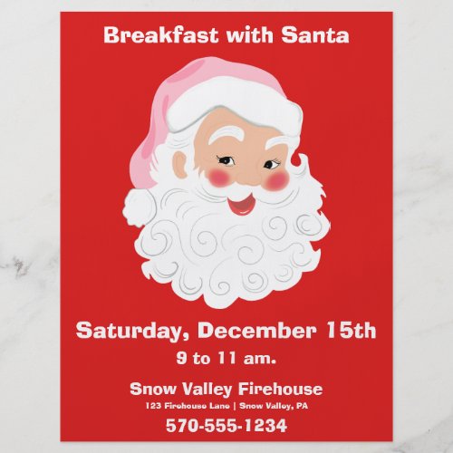 Breakfast With Santa Christmas Flyer