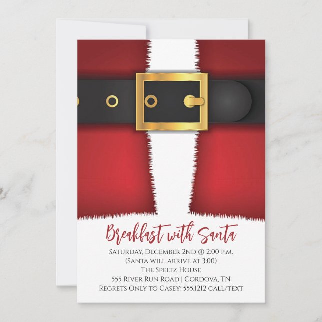 Breakfast with Santa Christmas Invitations (Front)