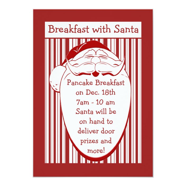 Breakfast with Santa Invitation Customize Event | Zazzle.com