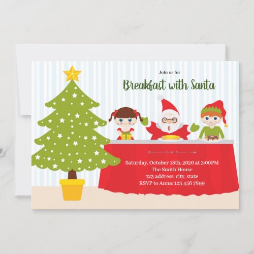 Breakfast With Santa party invitation