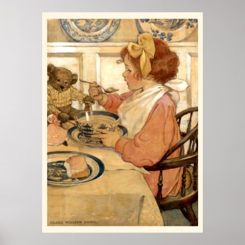 Breakfast With Teddy Bear Poster