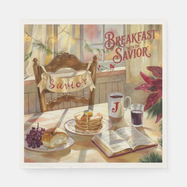 Breakfast with the Savior - Christian Napkins (Front)