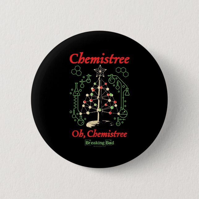 Breaking Bad Oh Chemistree Funny Christmas Science Button (Front)