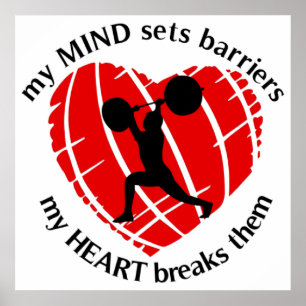 Breaking Barriers Weightlifting Poster