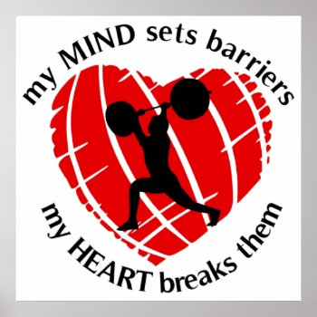 Breaking Barriers Weightlifting Poster by Baysideimages at Zazzle