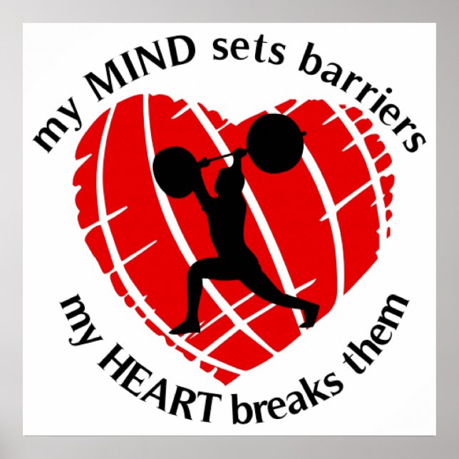 Breaking Barriers Weightlifting Poster (Front)