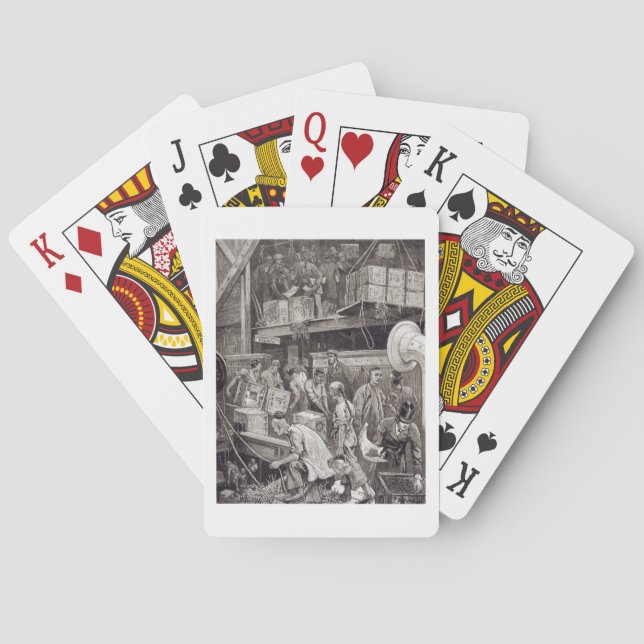 Breaking Bulk on Board a Tea Ship in the London Do Poker Cards (Back)