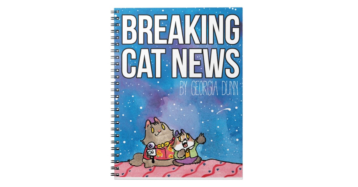 Breaking Cat News Sunday Art notebook Zazzle