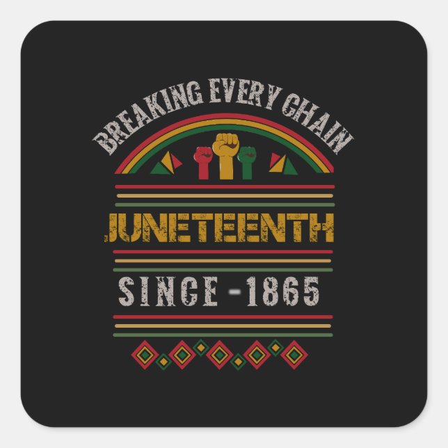 Breaking Every Chain since 1865-Juneteenth Design Square Sticker (Front)
