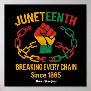 Breaking Every Chain Since 1865 – Juneteenth Freed Poster