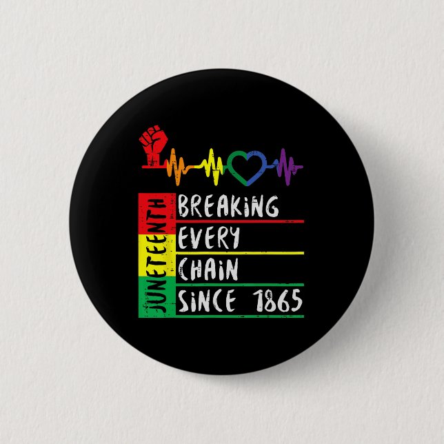 Breaking Every Chain Since 1865 Juneteenth Freedom Button (Front)