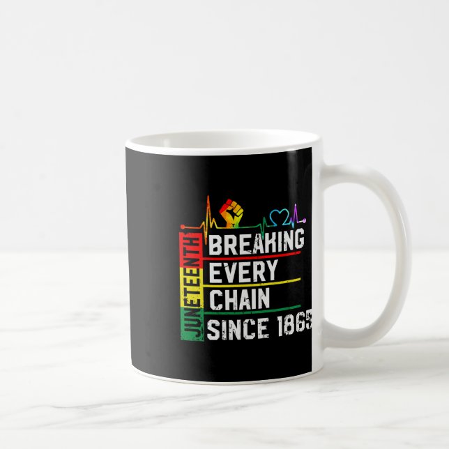 Breaking Every Chain Since 1865 Junzeenth Black Hi Coffee Mug (Right)