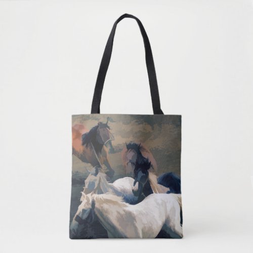 Breaking Free   _  Wild Horses Tote Bag