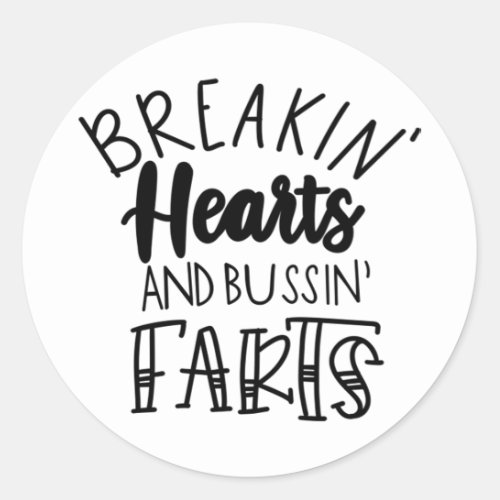 Breaking hearts 1st valentines 254 classic round sticker