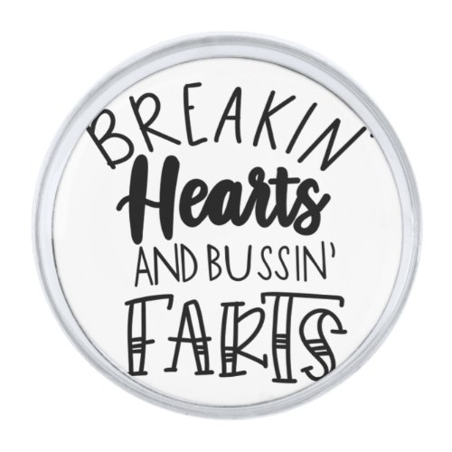 Breaking hearts 1st valentines 254 silver finish lapel pin