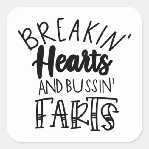 Breaking hearts 1st valentines 254 square sticker