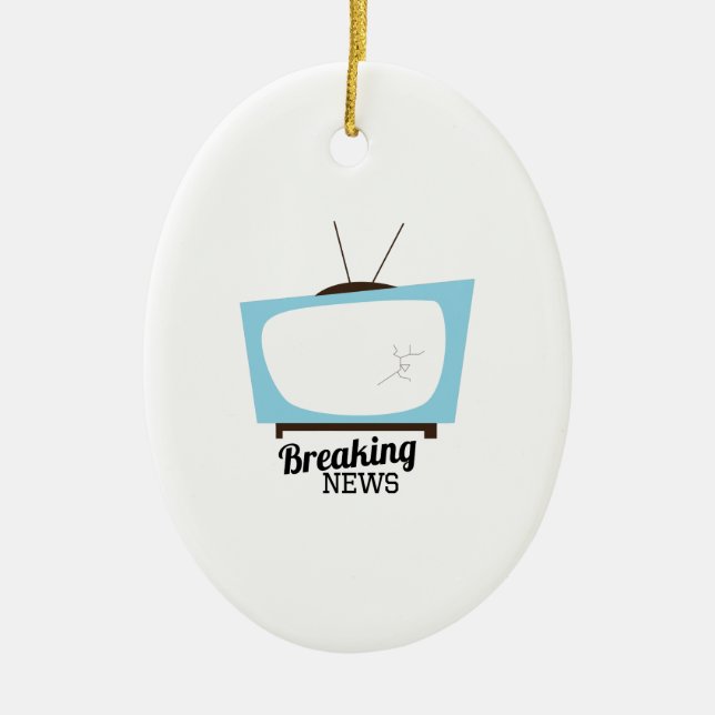 Breaking News Ceramic Ornament (Front)