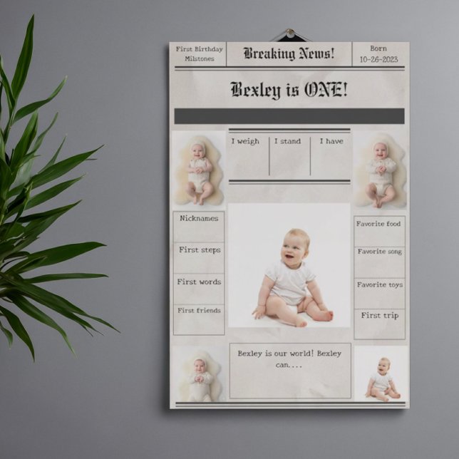Breaking News First Milestones Foam Board (Creator Uploaded)