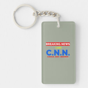 Breaking News: I am Curious Nosy Neighbor (C.N.N.) Keychain