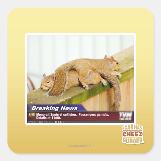 Breaking News Square Sticker (Front)