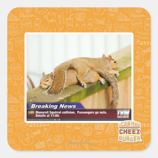 Breaking News Square Sticker (Front)